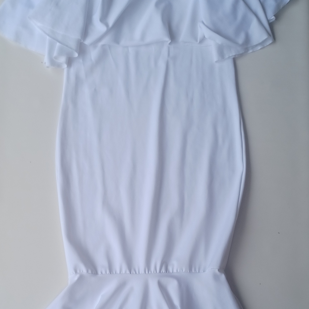 Elegant White Ruffle Dress